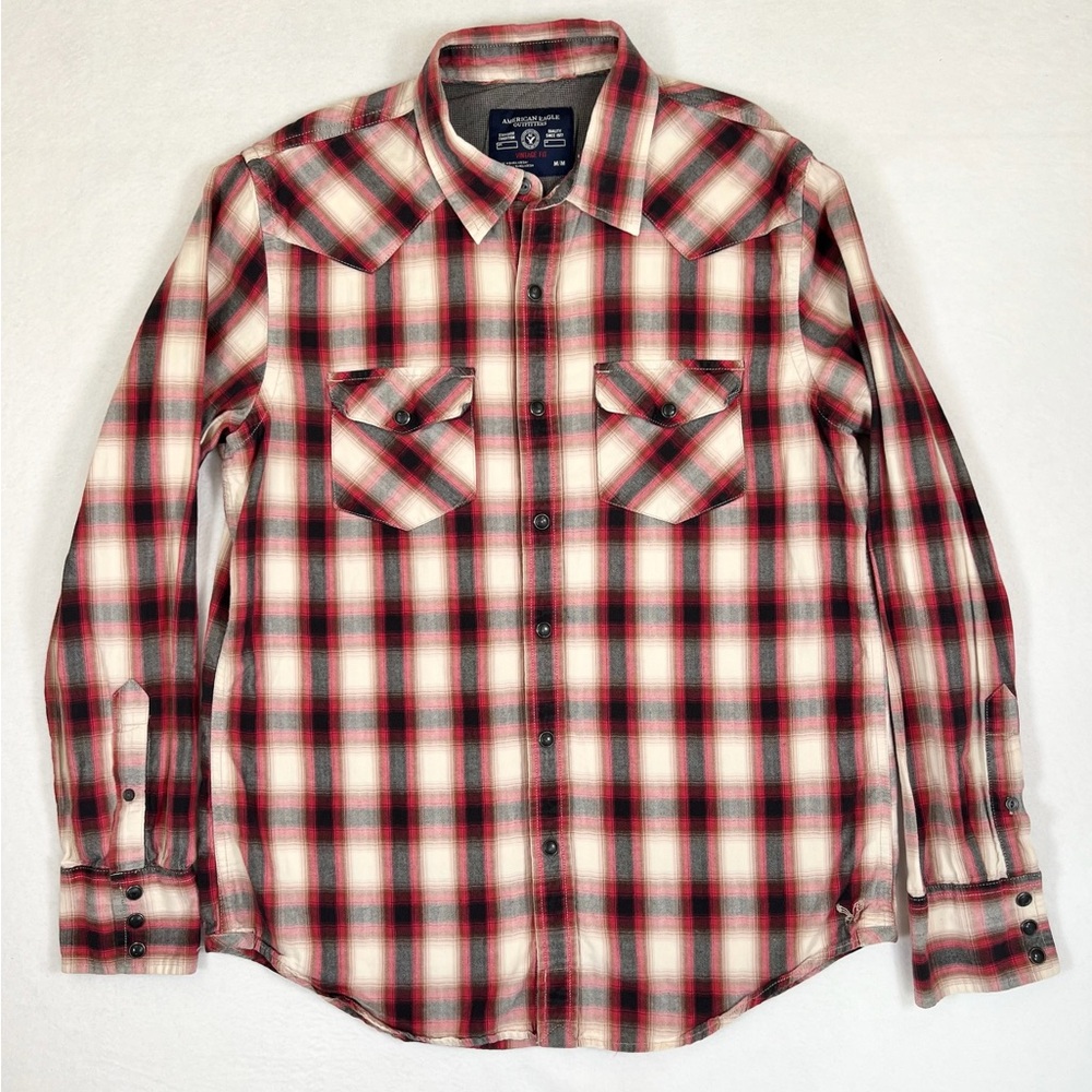 AMERICAN EAGLE OUTFITTERS Men's‎ Vintage Fit Buffalo Plaid Flannel Size Medium